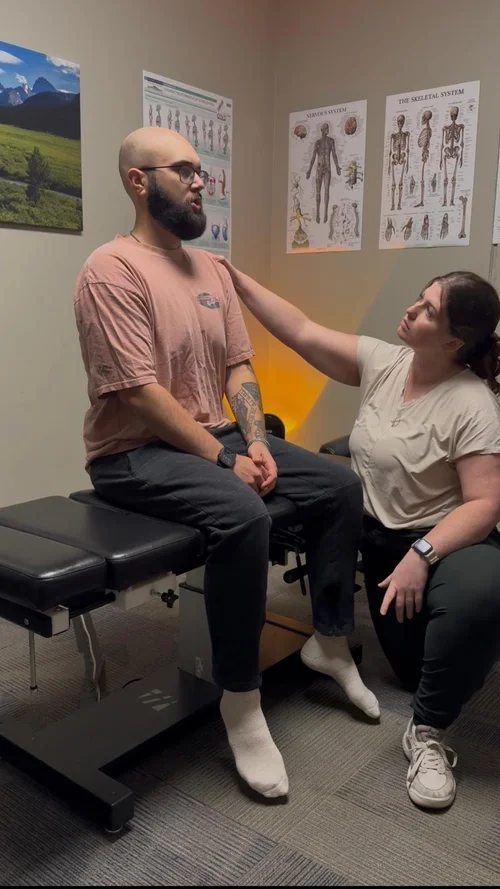 Dr. Sabrina performing hands-on soft tissue work